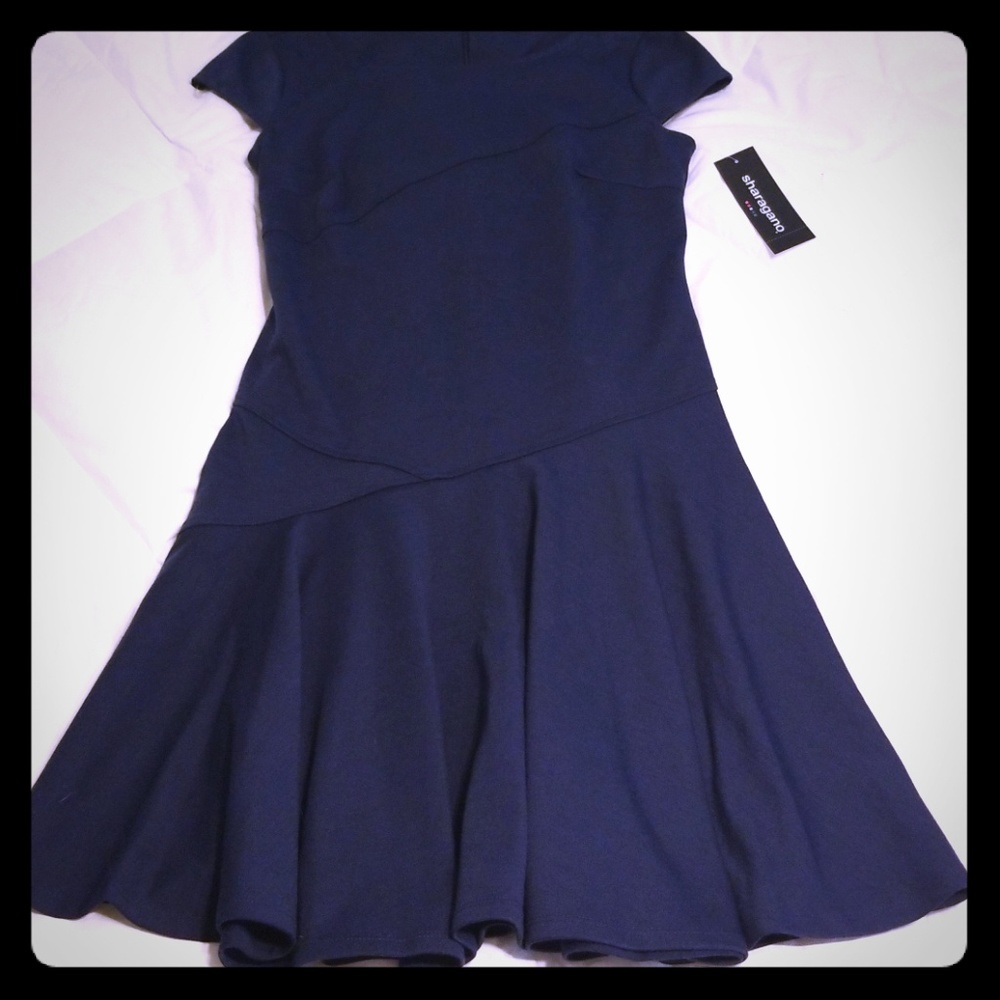 Sharagano navy knit dress